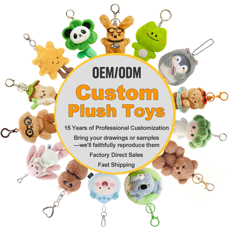 OEM High Restoration Super Soft PP Cotton Filling Custom Plush Cloth Cute Bear Keyring Custom Color Logo Unisex All Occasions