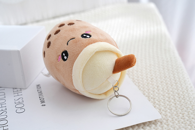 Mini Milk Tea Coffee Cup Toy Stuffed Boba Tea Fruit Plush Toy Keyring Custom Lovely Plush Keychain Bag Charms