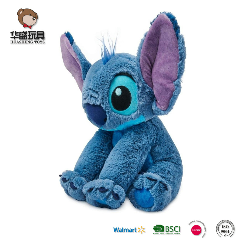 Customizable Factory Wholesale Cute 23cm Blue Pink Stitch Plush Toys Cartoon Soft Toy