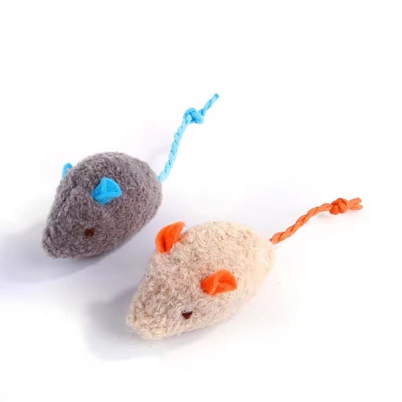 Modern Eco-friendly Interactive Cat Toys Self-Hi Cloth Mouse Simulation Plush Bite Resistant Pet Supplies Containing Catnip