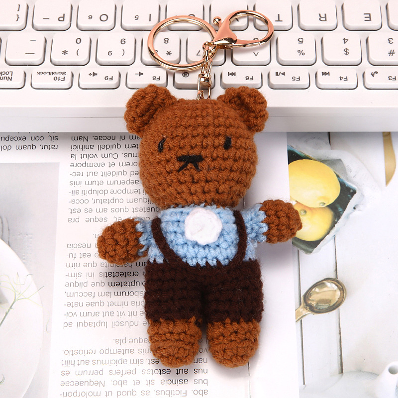 Keychain Plush Toys Rabbit and Bear Animal Kawaii Plush Anime Keychain Pendant Cute Cartoon Plush Keychain for Handbags and Car