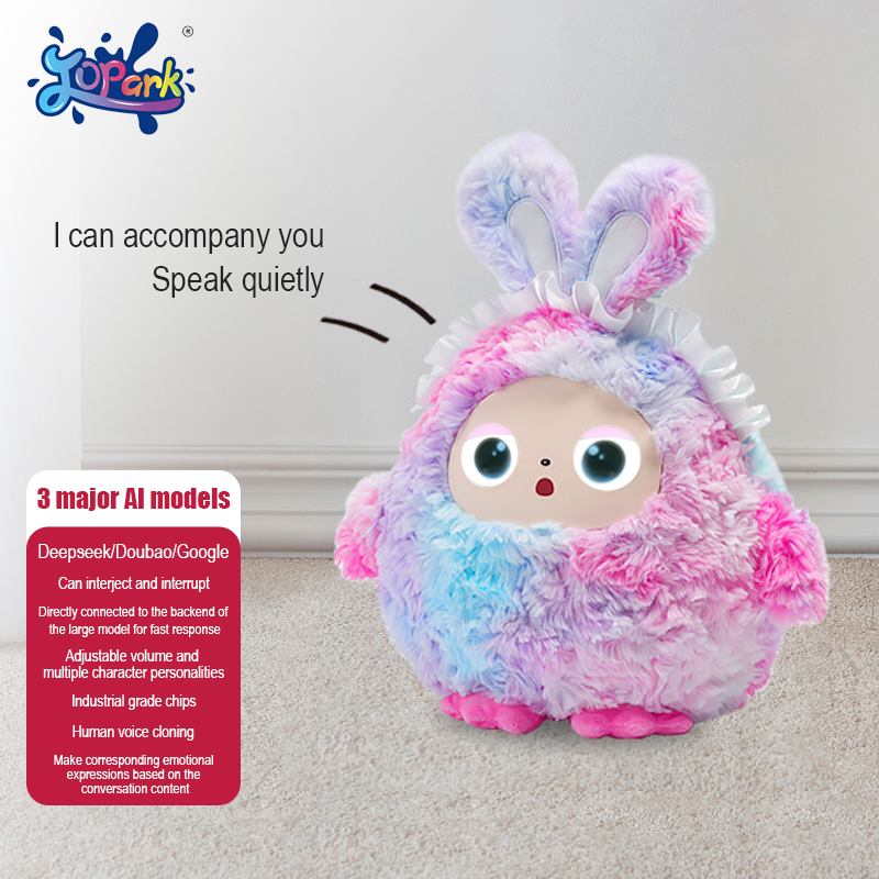 OEM Wholesale AI Plush Pet Robot Emotional Interactive Toy Desk Companion Voice Interaction Vinyl Face Recognition Keychain Toy