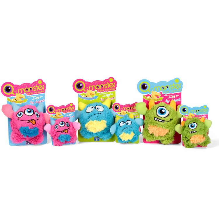 New Design Qmonster Pet Squeaky Plush Toy Treasure Sound TPR Massage Oral Elastic Dog Toy Plush Pet Supplies