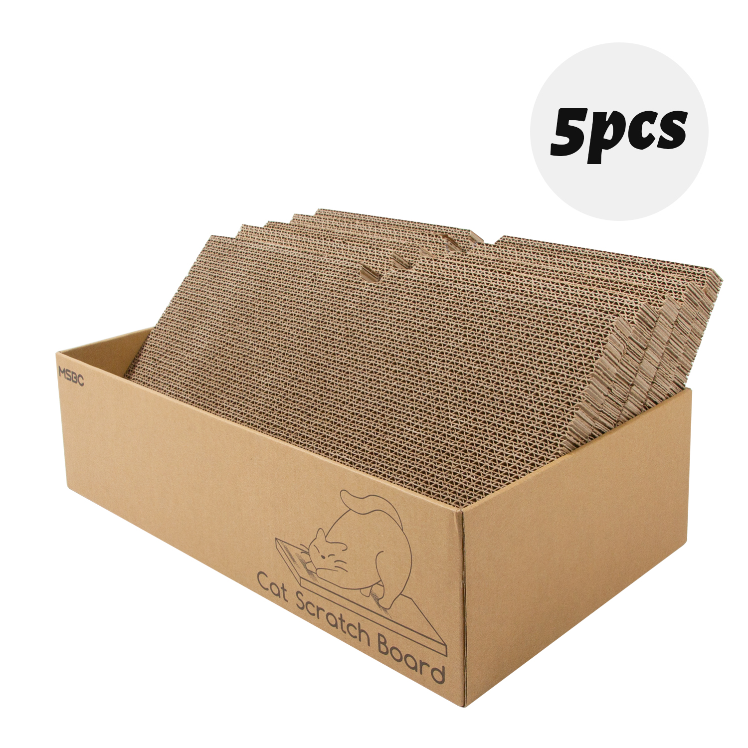 5 In 1 Cute Custom Pattern Cat Scratcher Bed Corrugated Paper Cat Scratcher Cardboard Interactive Toy Cat Scratcher