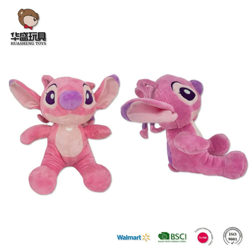 Customizable Factory Wholesale Cute 23cm Blue Pink Stitch Plush Toys Cartoon Soft Toy