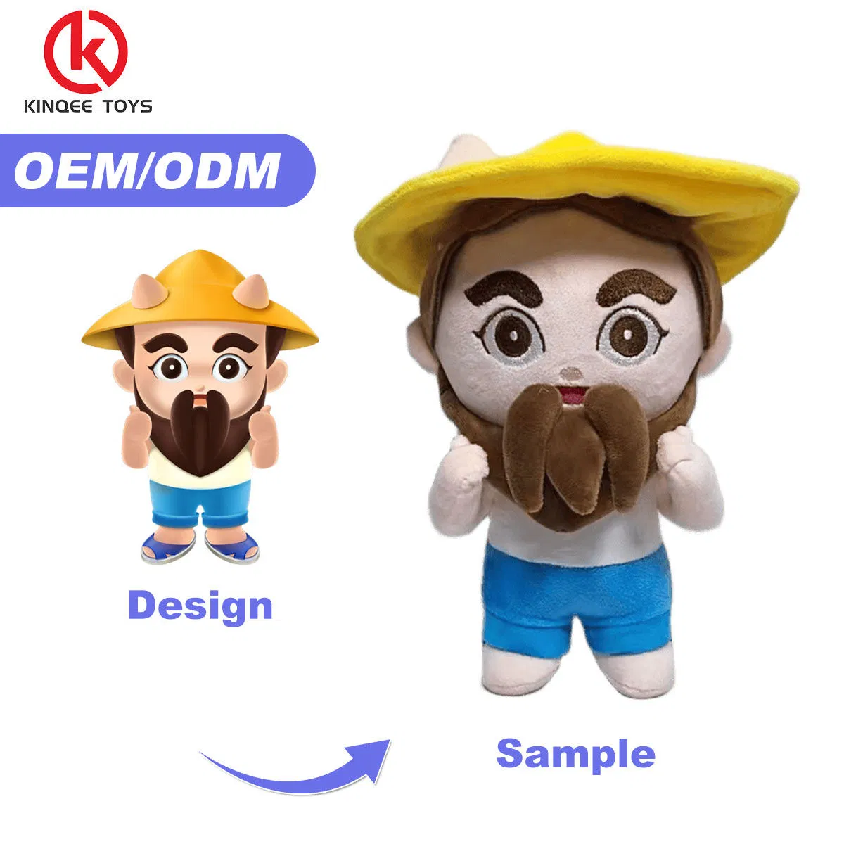 Custom Made Cartoon Bearded Man Toy Production Make Plush Toys Stuffed Animal