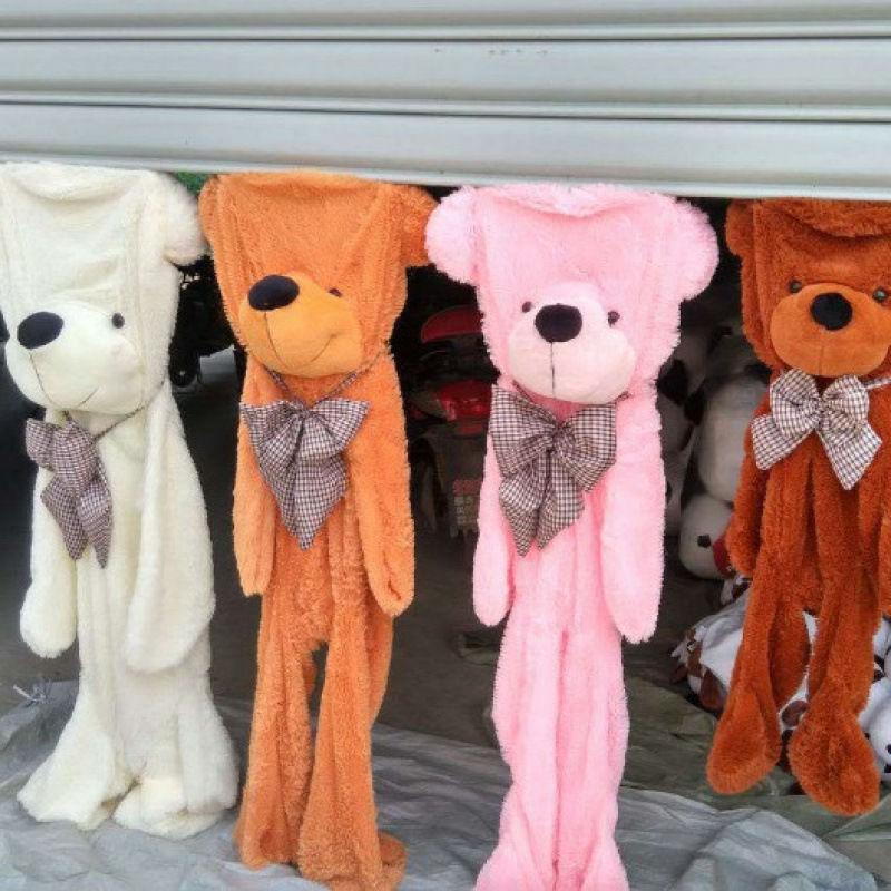 Giant Teddy Bear Velvet Shell Hugging Plush Toy Stress Relief Mesh PP Cotton Filling Three-color Youth Wholesale