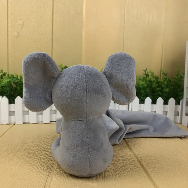 Gray Color Super Soft Plush Baby Toy Comforter Elephant Doll Before Bed