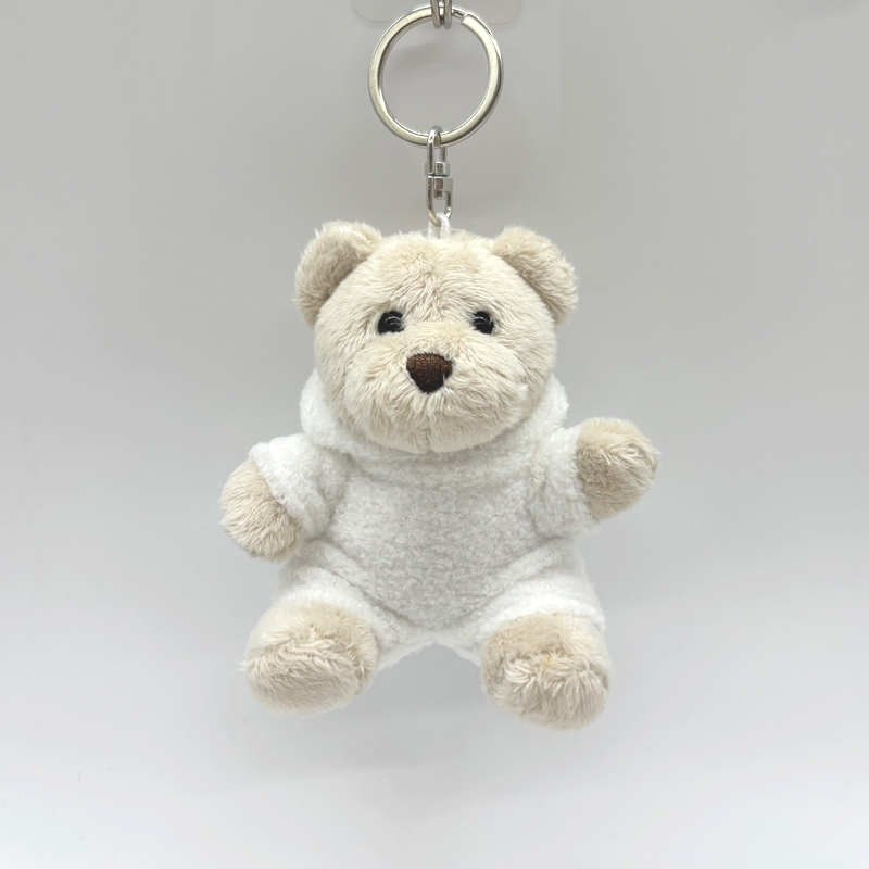 Eco-friendly Couple Pajamas Teddy Bear Plush Toy Keychain Factory Custom Plush Keychain for Bag Decoration