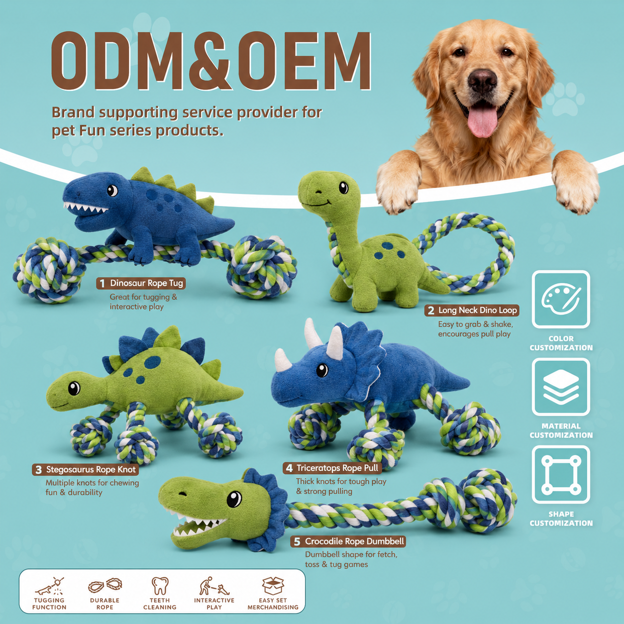 Custom Bulk Plush Rope Dog Toy Cotton Tug Chew Toy Interactive Pet Brand Wholesale Supplier Manufacturer OEM ODM
