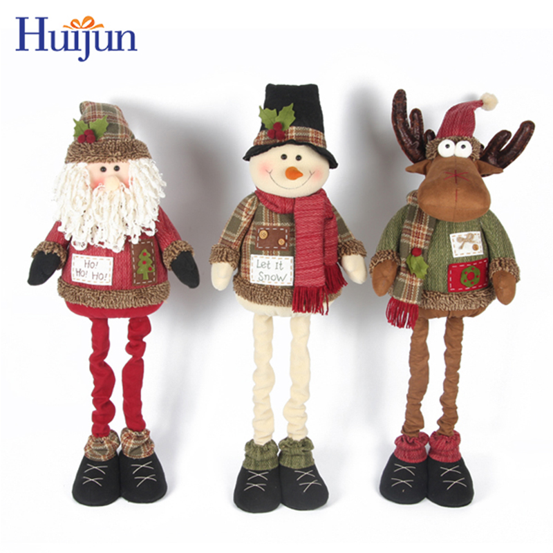 Christmas Crafts Novelty Standing Decoration Plush Xmas Doll Personalized Ornament