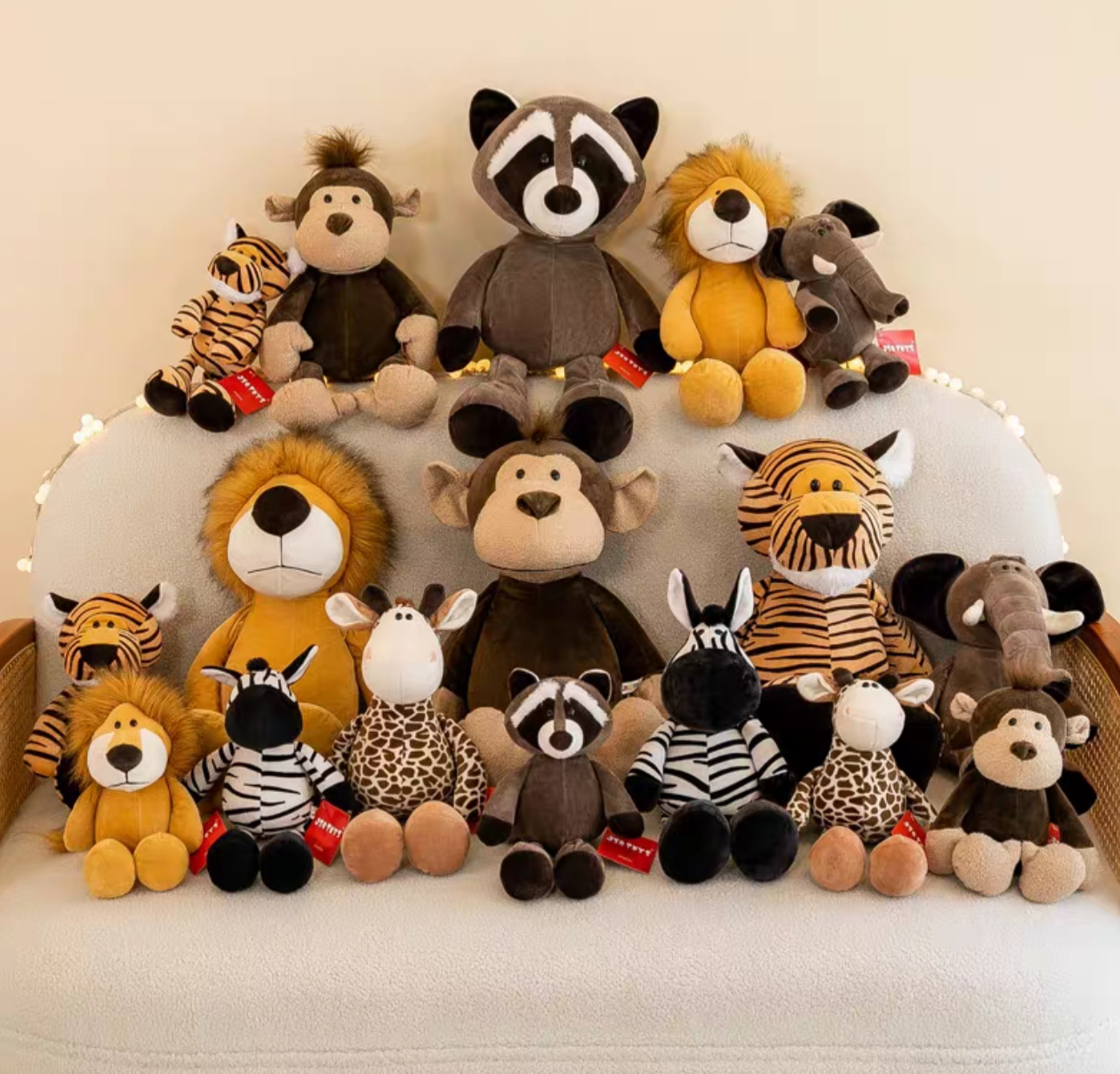 New Design Kawaii Tiger Animal Toys Stuffed Rabbit Pillow Stitch Highland Cow Plush Toy Wild Animals Toy for Baby
