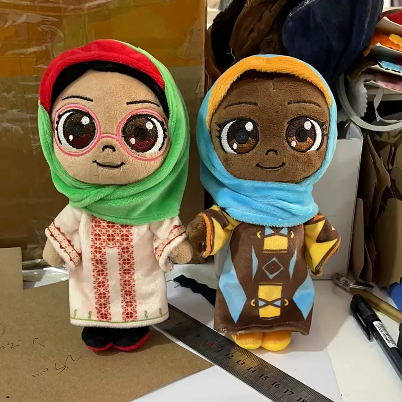 Custom High Quality Plushie Stuffed Negro Doll Muslim Style Ethnic Plush Toys
