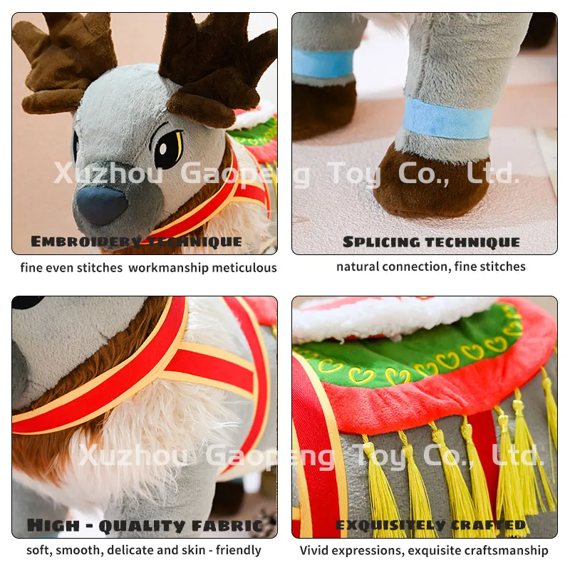 Christmas Musical Likelife Elk Animal Plush Toy Gift Personalized Custom Giant Plush Reindeer for Decoration