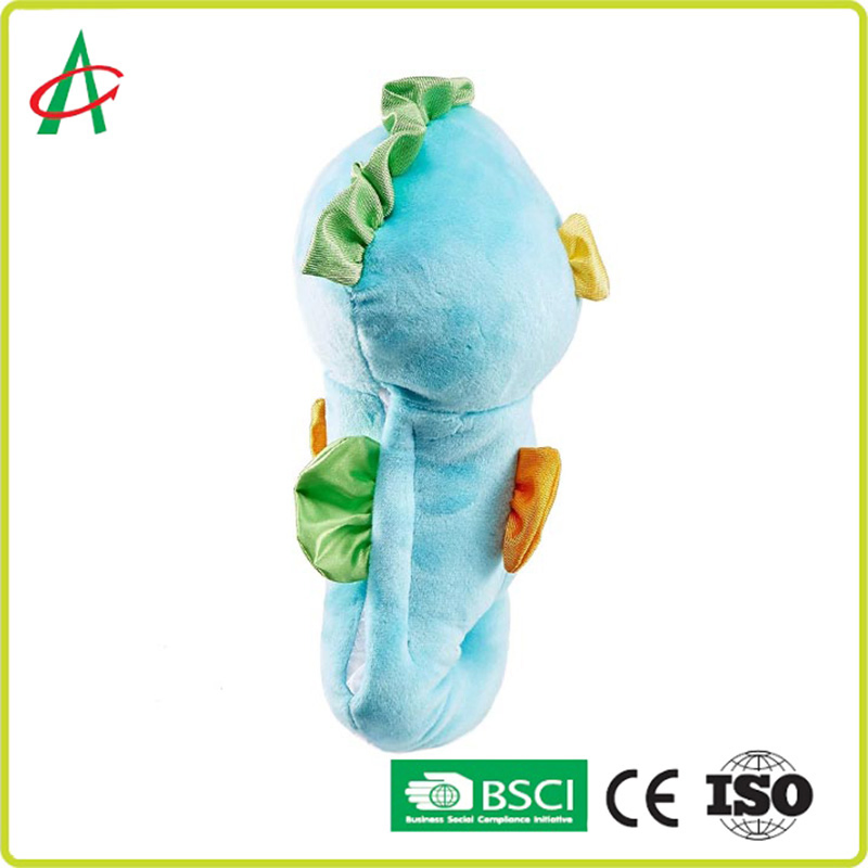Custom Light-Blue Musical Sea Horse Plush Toy for Nursery Babies