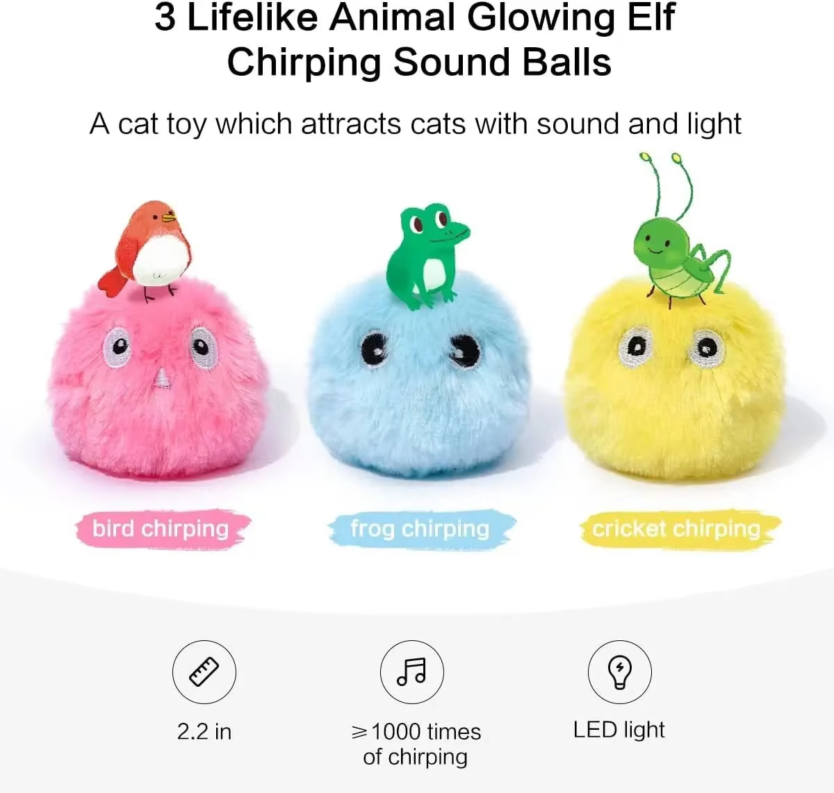 Wholesalers Luxury Classic Interactive Ball Smart Catnip Training Toy Plush Electric Kitten Squeak Sounding