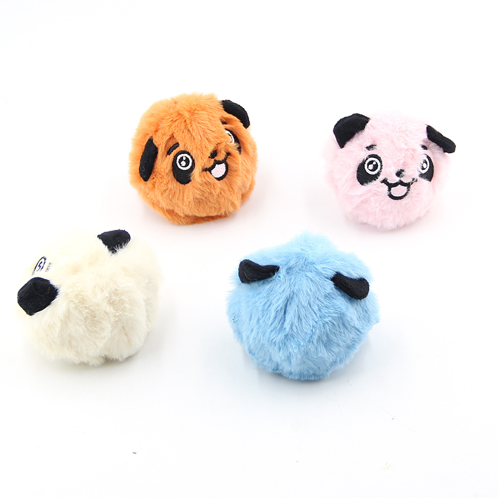 New Elastic Ball Plush Toy Cute Fun Panda Cartoon Bounce Jump Ball 0-10cm Color Box Packaging Wholesale