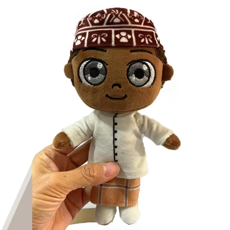 Custom High Quality Plushie Stuffed Negro Doll Muslim Style Ethnic Plush Toys