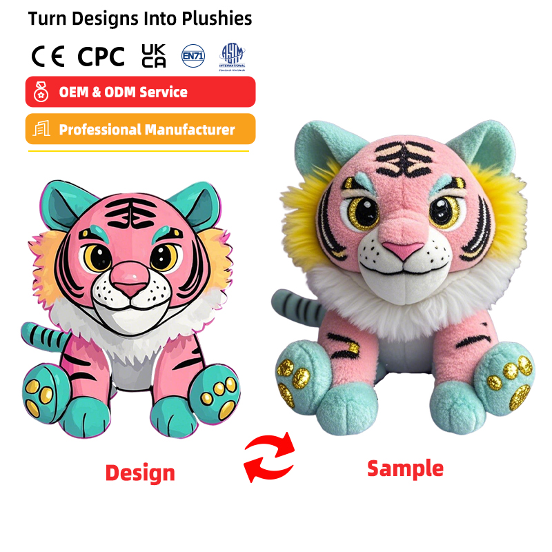 Plushie Custom Design Soft Plush Sitting Tiger Plush Toys Stuffed Animal