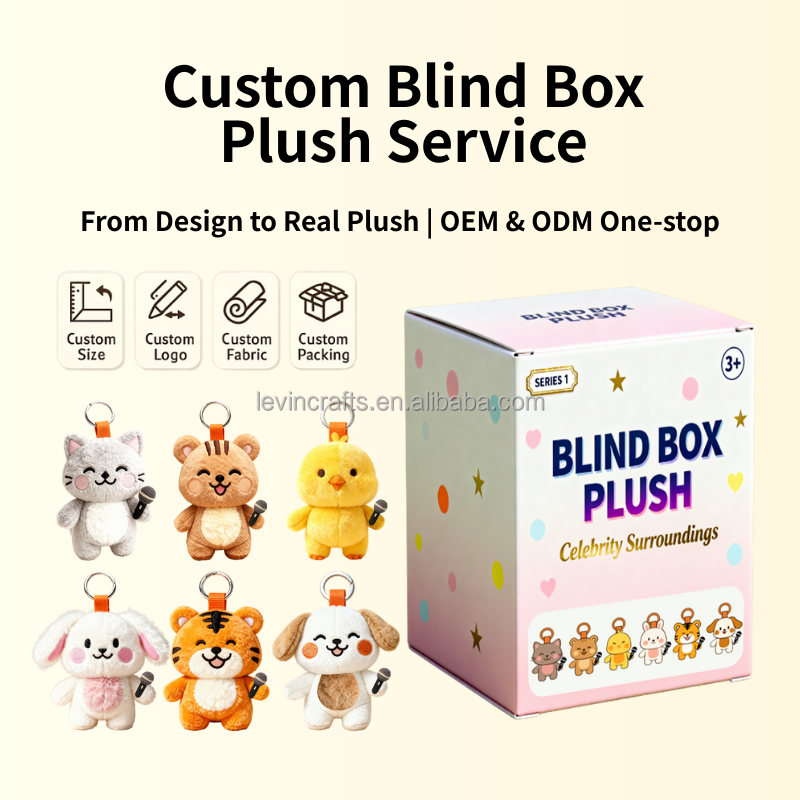 Custom Blind Box Plush OEM ODM Celebrity Merchandise Design Plush Toy Keychain Stuffed Animal Custom Logo