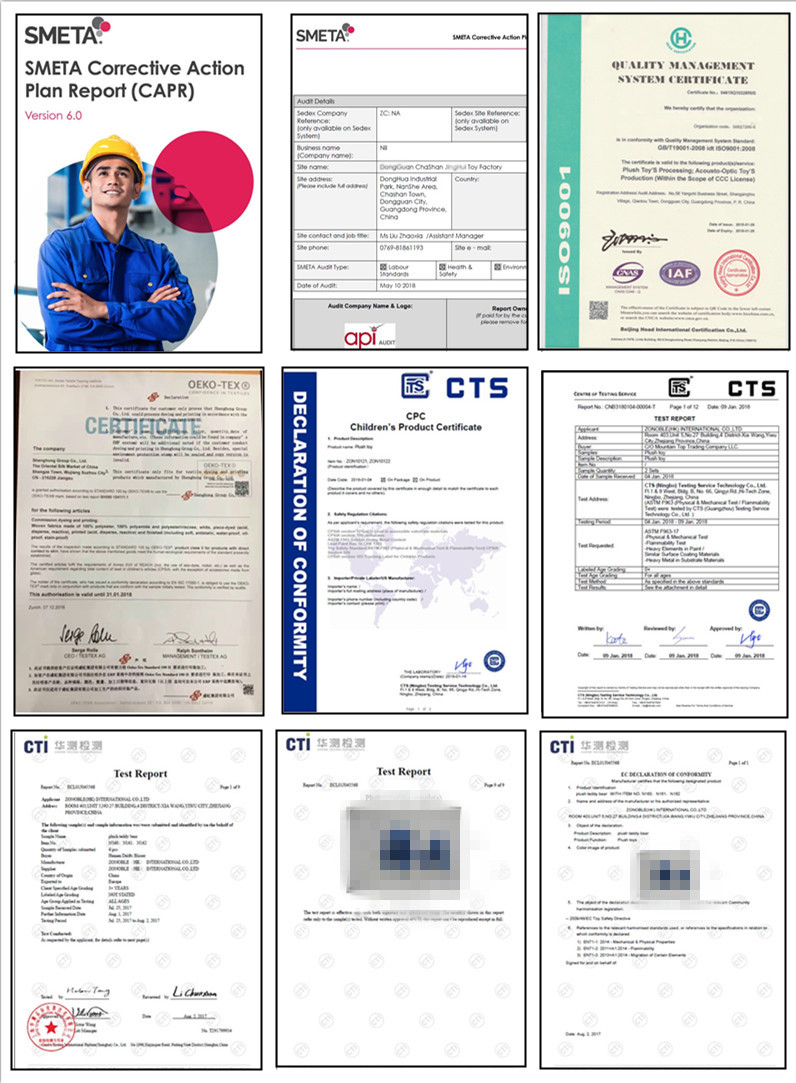 EU and US Testing Certificates