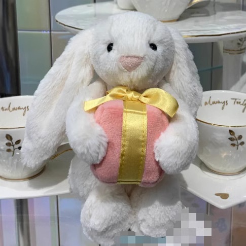 High Version Easter Bunny Plush Toy Holding Carrot Super Soft PP Cotton Filled Stuffed Animal Stress Relief Holiday Promotion