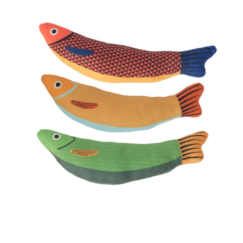 Realistic Fish Plush Cat Toy with Organic Catnip &amp; Crinkle Paper Interactive Plush Toy Pacific Saury Shape