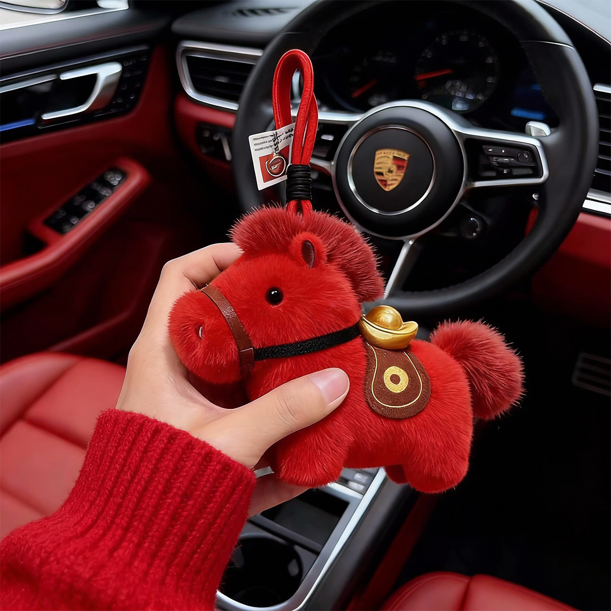 New Mini Chinese Zodiac Horse Plush Light Keychain Eco-Friendly Kawaii Cute Stuffed Animal Toy Soft Doll Gifts
