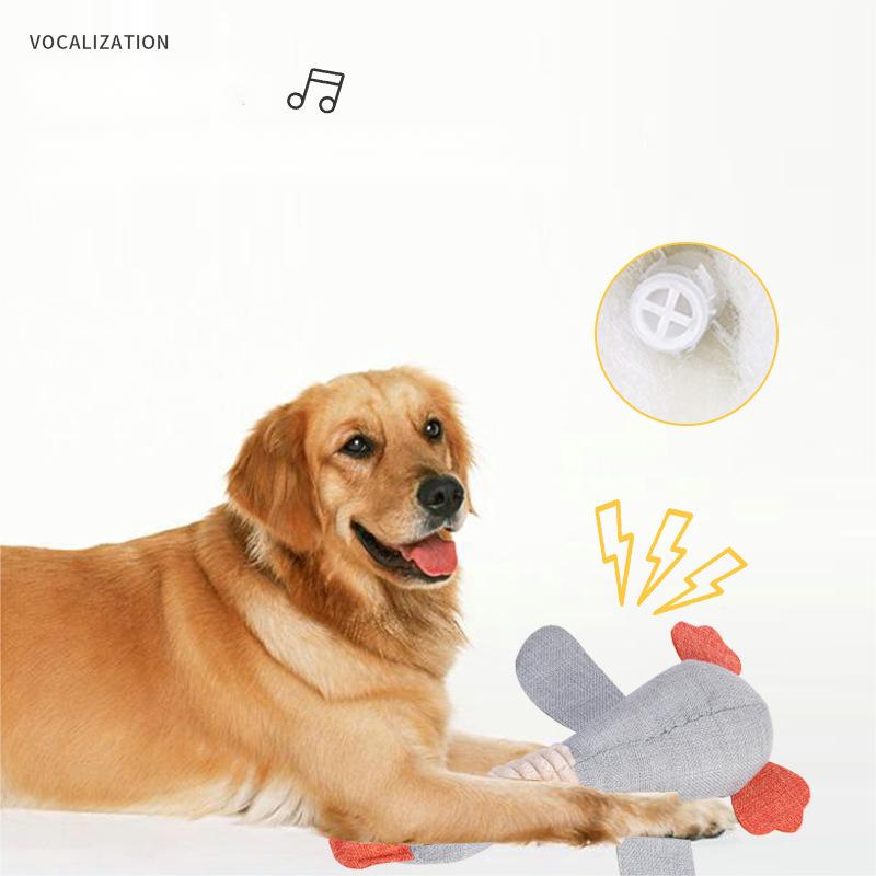 Custom Stuffed Animal Toys Dog Plush Toy Linen Duck Wild Goose Shape Bite-resistant Interactive Pet Squeaky Chew Toy