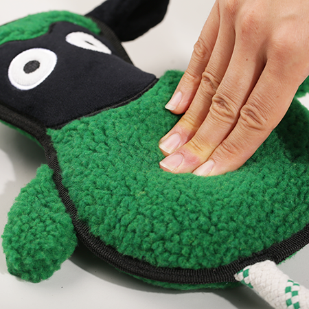 Green Sheep Suede Lamb Dog Rope Plush Toy Chew Eco-Friendly Unique Dog Squeaky Toys