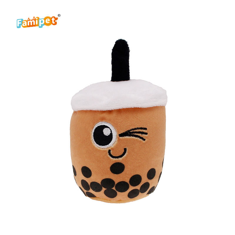 Famipet Manufacturer Wholesale Custom Fast Food Lunch Pack Design Soft Stuffed Plush Dog Toys Squeaky Pet Toy