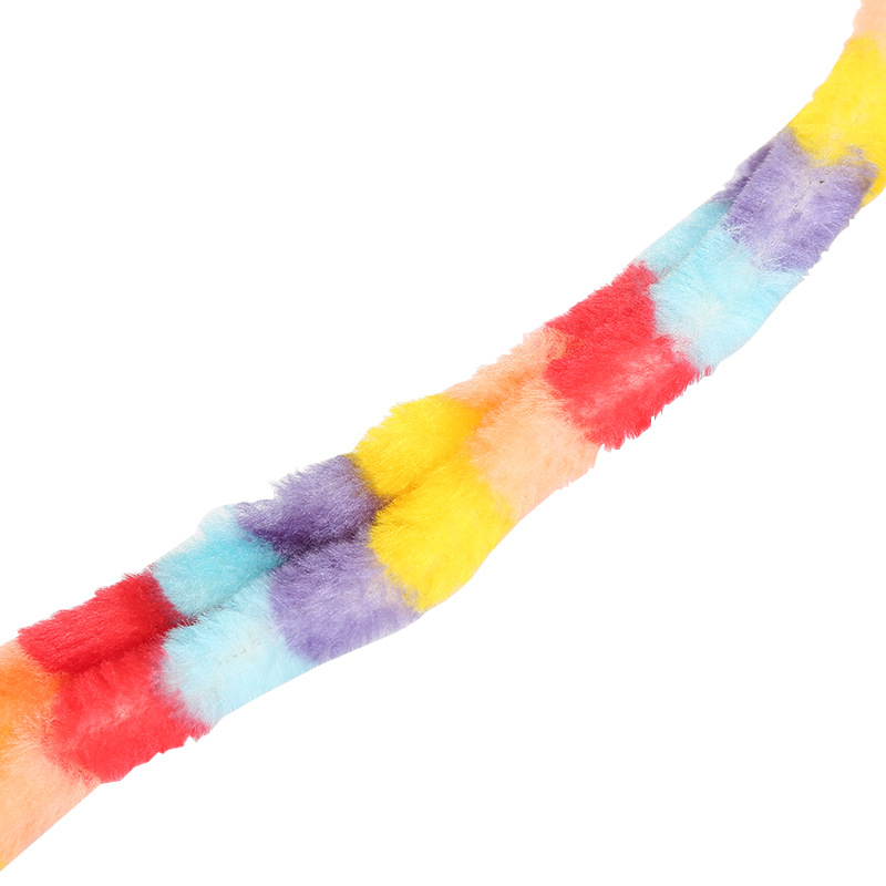 Rainbow Caterpillar Interactive Plush Chew Teaser Toy Cats Eco-Friendly Cartoon Exclusive Pet Supplies Anxiety Relief