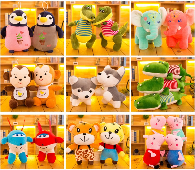 Promotional 7/8/9 Inch Crystal Super Soft Claw Machine Plush Doll Toy