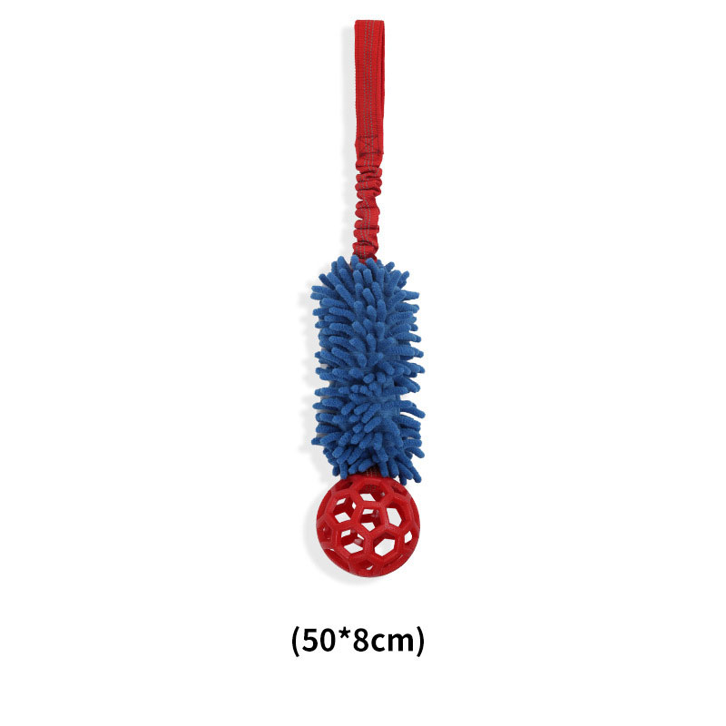 Durable Cotton Dog Multi-Color Plastic Ball Interactive Pull Bite Bouncing Feature Pet Molar Plush Tug Lucky Dog Chew Box