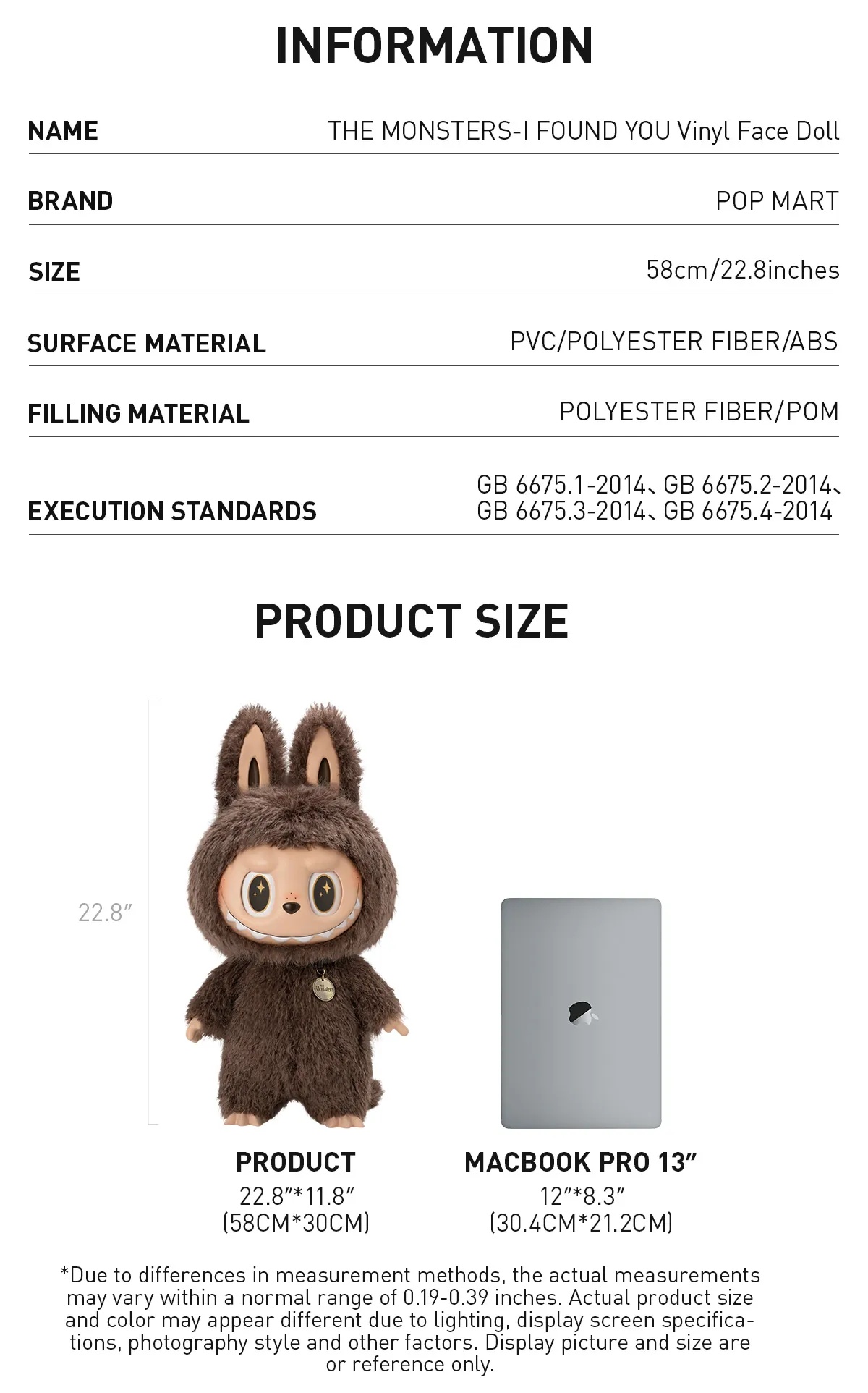 Popmart Monsters I Found You PVC Plush Blind Box Toys Cute Action Figures Collectible Decoration