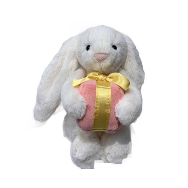 High Version Easter Bunny Plush Toy Holding Carrot Super Soft PP Cotton Filled Stuffed Animal Stress Relief Holiday Promotion