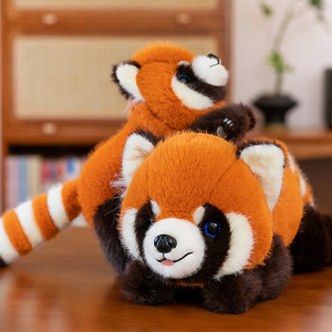 Realistic Prone Raccoon Plush Toy - Soft Cute Stuffed Animal Pillows, Home Decor Gift for Kids