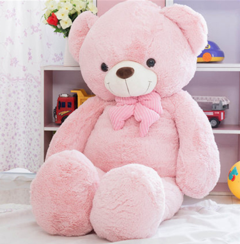 Wholesale Lovely Soft Big Pink White Blue Bears Plush Toy Cuddly Giant Teddy Bear with Bow Doll for Girl Birthday Gifts