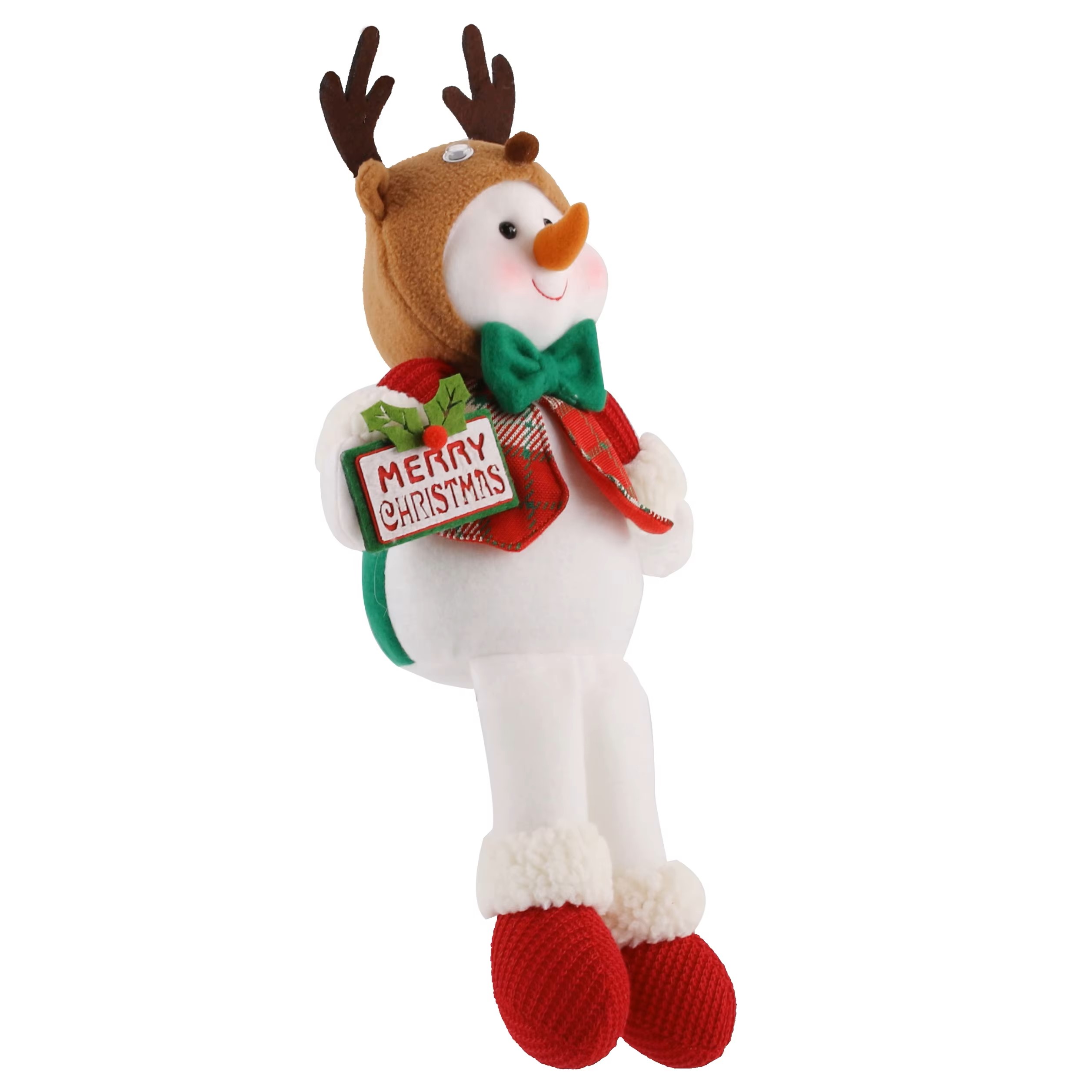 ZAVES Cute Reindeer Elk Hat Snowman Toy Plush Fabric Animal for Christmas Home Decor Party Easter Xmas Gift Love Figurine Toys