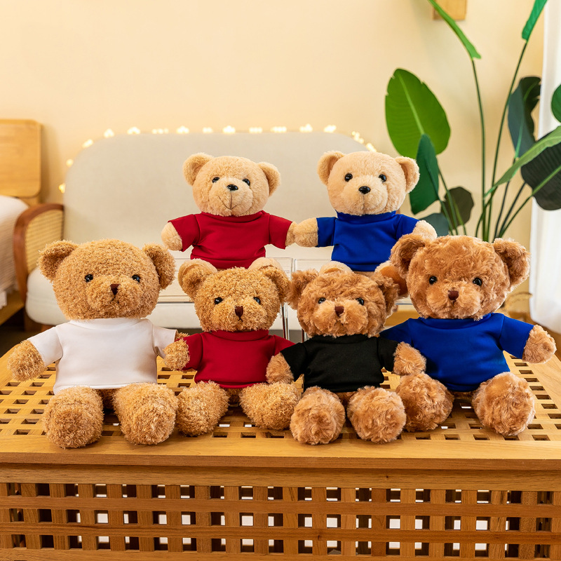 Customizable Cute Dress Teddy Bear Plush Toys Organic Cotton Bear Doll Gifts with Logo Printing for Perfect Promotions