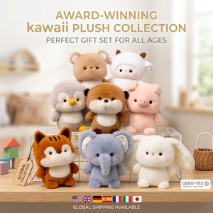 Custom Mascot Desktop Ornament Soft Plush Toy Set Cute Mini Stuffed Animals Collectible Plushie Gift for Home Office Decoration