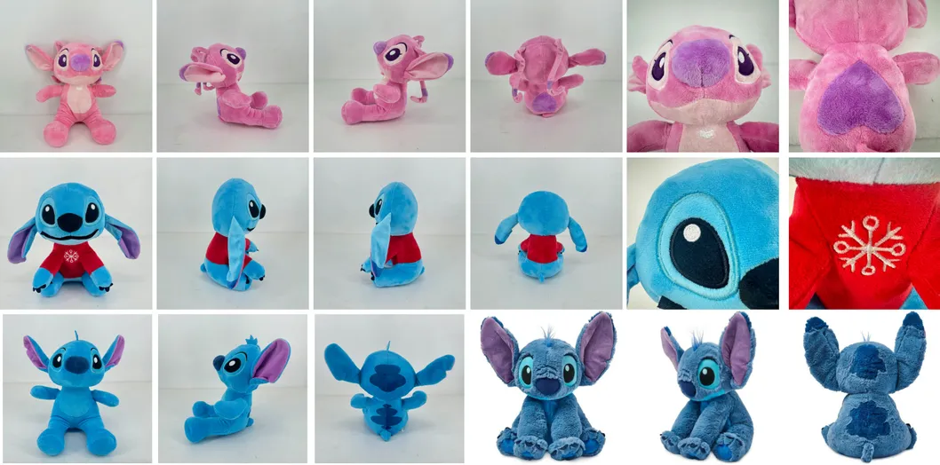 Customizable Factory Wholesale Cute 23cm Blue Pink Stitch Plush Toys Cartoon Soft Toy