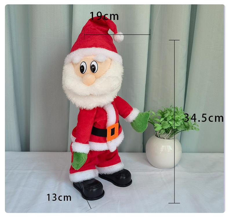 Christmas Santa Claus Toys Plush Figure Toys Musical Santa Claus Xmas Electric Singing and Dancing Dolls