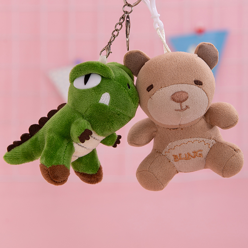 Wholesale Cute Mini Keychain Plush Toys Kawaii Backpack Pendant Stuffed Cute Bear Keychains