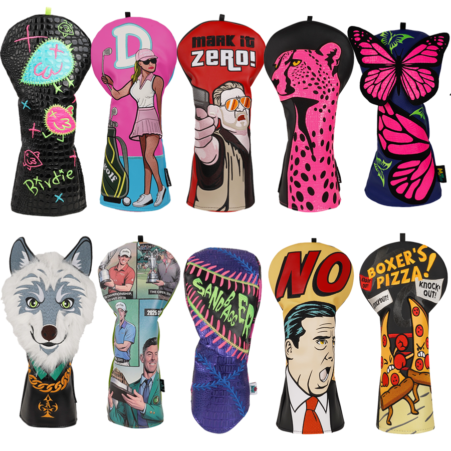 In Stock Golf Driver Animal Head Covers Cute Head Cartoon Animal Dog Cow Plush Doll Toy Golf Headcovers