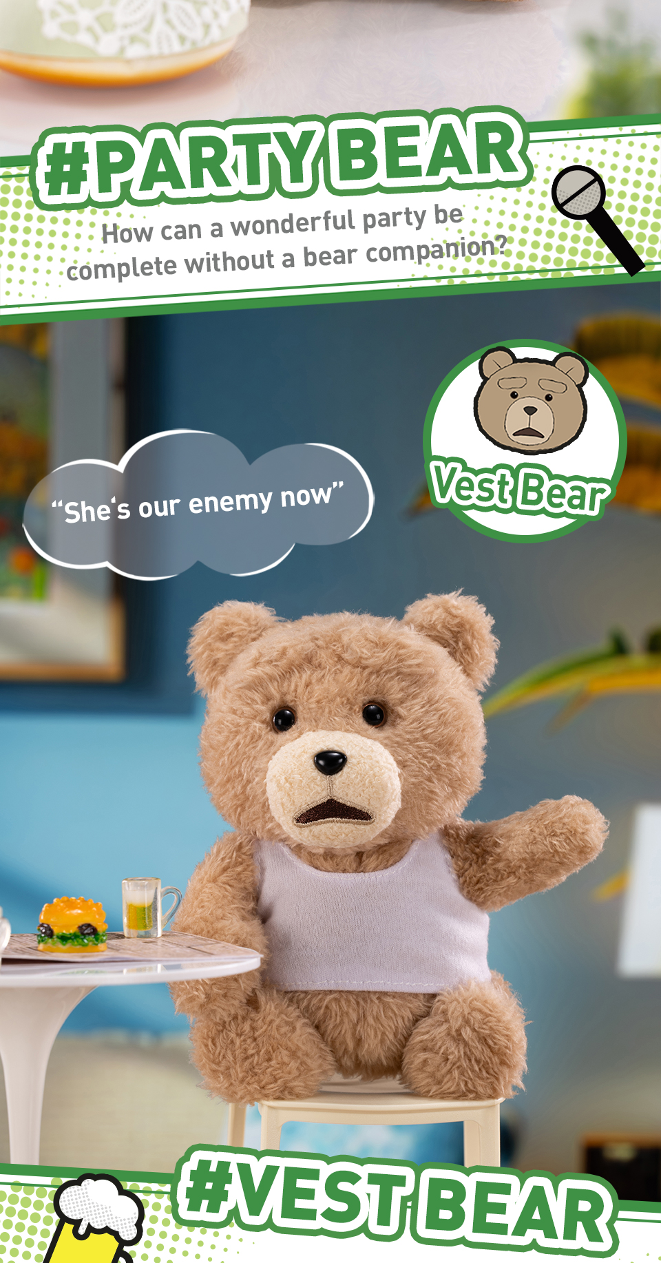 Original Ted2 Bear Series PVC Blind Box Plush Doll Cute Keychain Toy and Home Decorations
