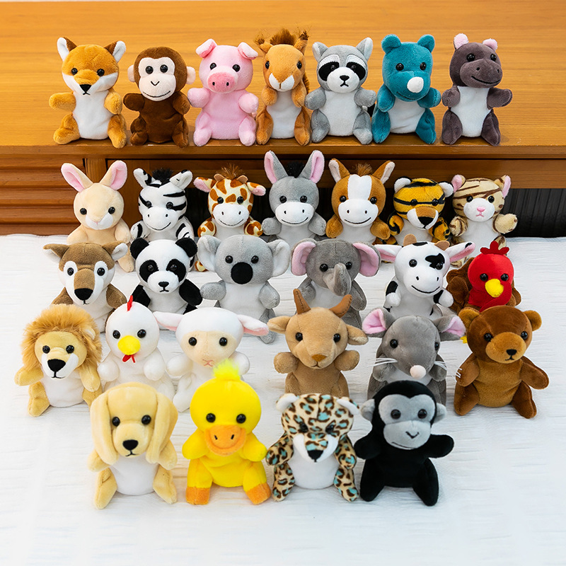 Cartoon Bear Series Finger Puppet Plush Toy Parent-child Interactive Role for Children's Early Education Polyester