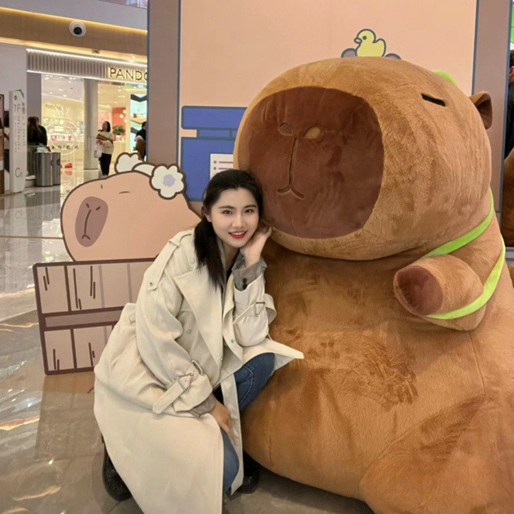 Extra Large TikTok Popular Capybara Plush Toy Cute Giant Stuffed Animal Filled with PP Cotton Birthday Gift for Boys and Girls