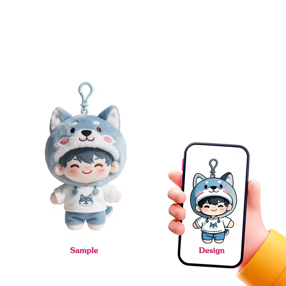 Custom Plush Cute Keychain Toys Stuffed Animal Toys Plush Keychains PP Cotton Filling Embroidered Pendant Toys for Gift