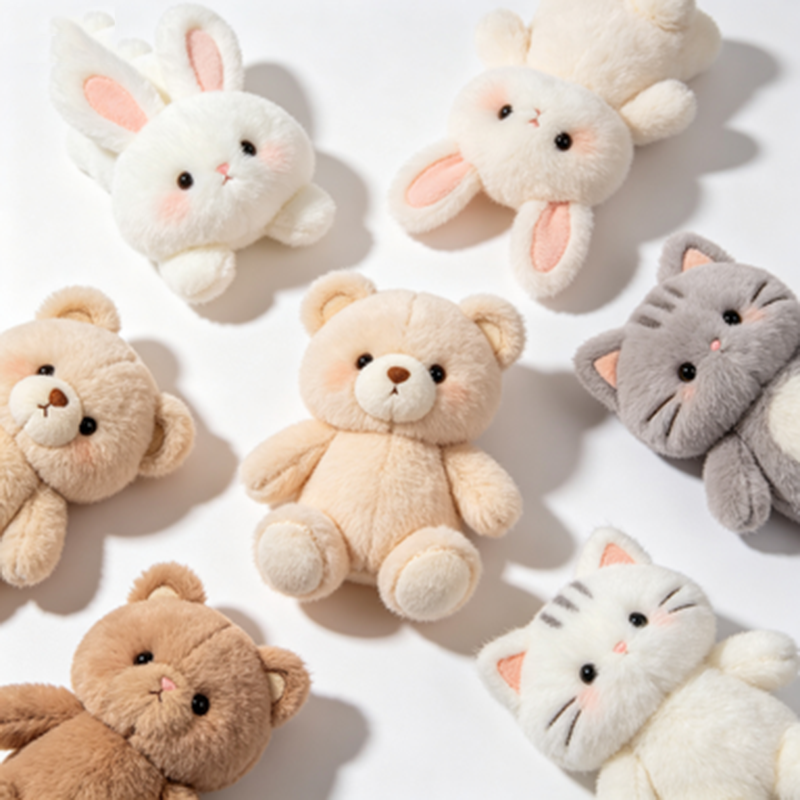 Mini Animal Plush Toy Set Cute Cat Dog Bear Rabbit Stuffed Dolls Mesh Lining Factory Direct Low MOQ OEM/ODM For Kids Gifts